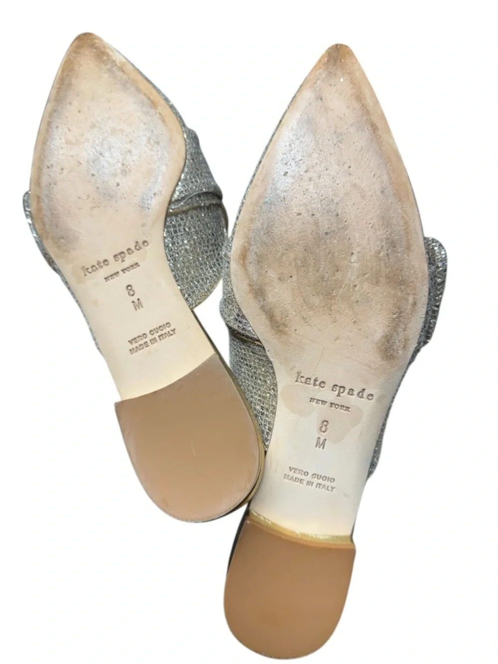 Kate Spade, Broadway, Gold Slip-Ons Pearl Buckle - Picture 7 of 8